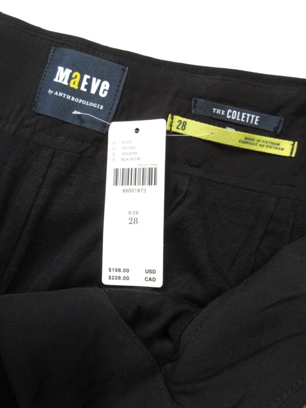 NWT Maeve by Anthropologie Colette in Black Silver Sequin Wide-Leg Crop Pants 28 - Picture 8 of 13